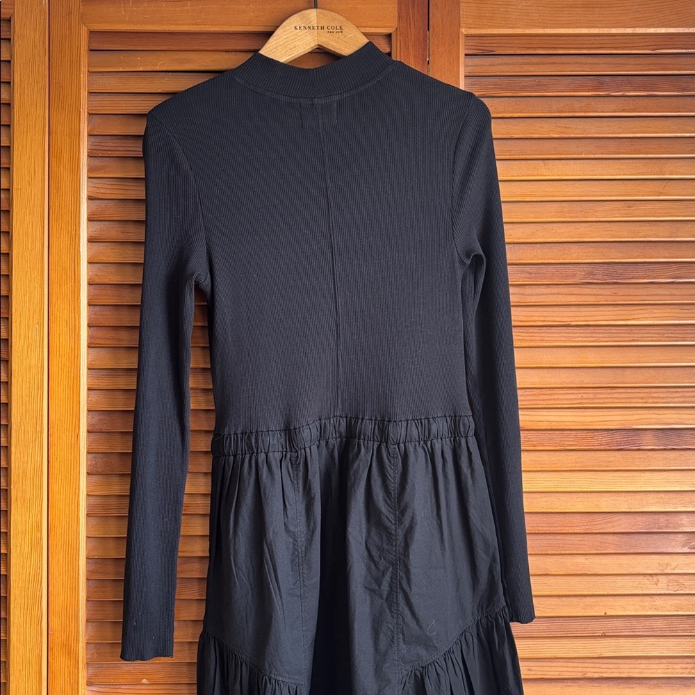 NATION LTD
WRENLEY COMBO LONG SLEEVE MIDI DRESS - JET BLACK SIZE S - Picture 5 of 13